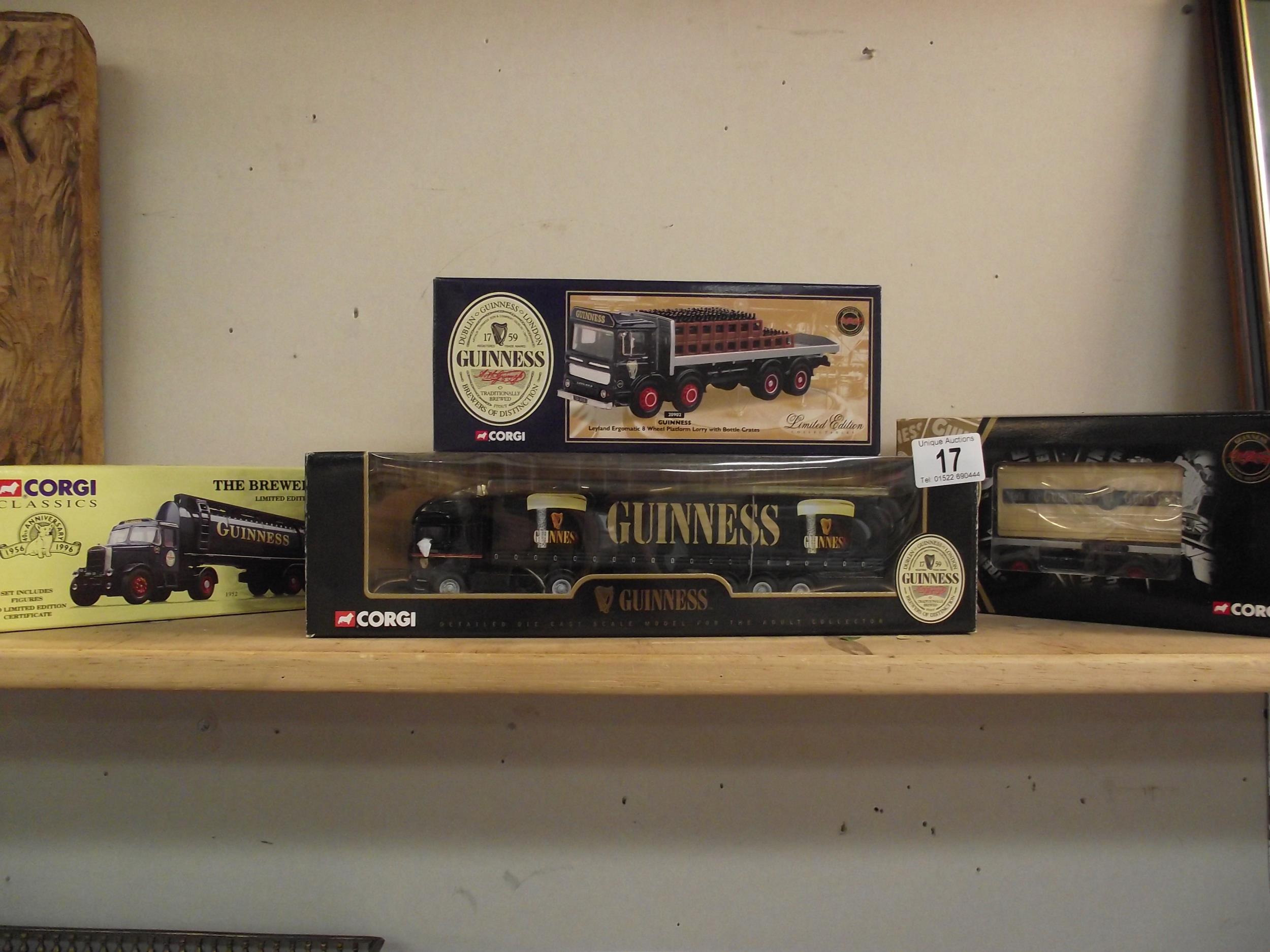 4 boxed Corgi Classic Guinness lorries