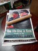A quantity of replica wartime posters - 'Come to the Factories', 'Keep Mum', 'The Navy Thanks