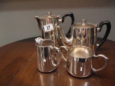 A 4 piece silver plate tea set