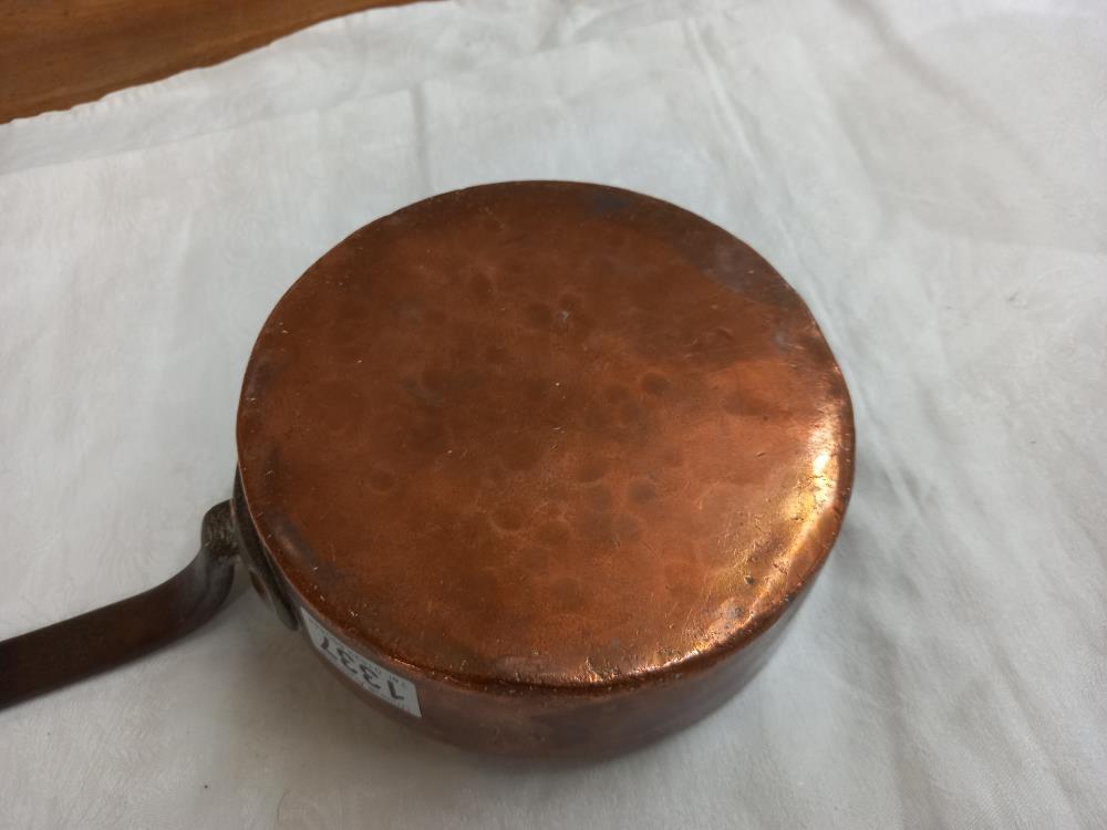 Three Victorian copper pans. - Image 7 of 11