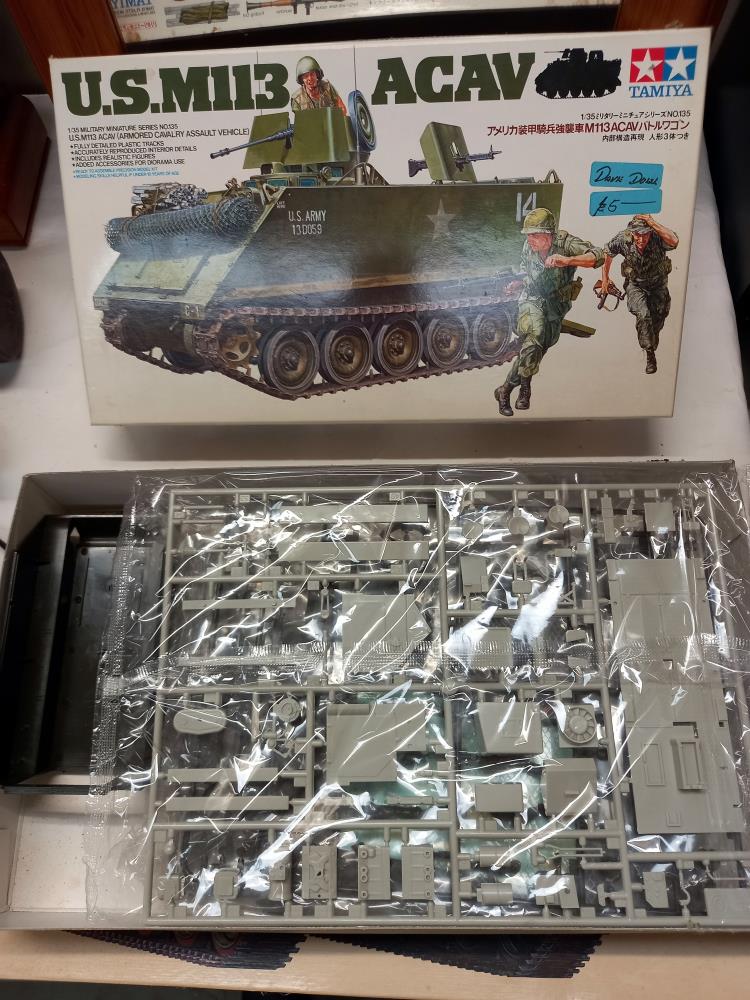 5 boxed Tamiya 1/35 scale military vehicles, British army chieftain MK5 box empty, Leopard and - Image 5 of 8