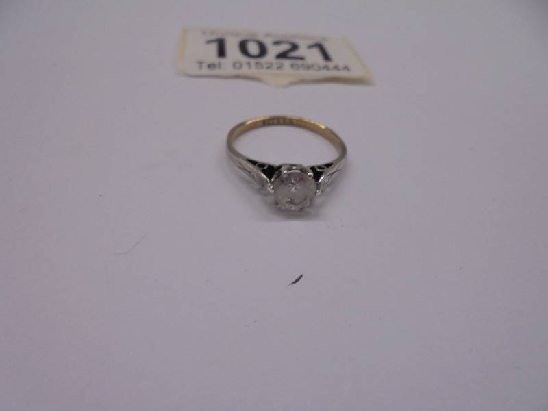 A 9ct gold single stone ring, size L, 1.4 grams. - Image 3 of 3