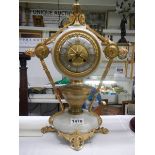 An early French gilded bronze clock, in working order. COLLECT ONLY.