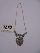 A pretty silver marcasite necklace.