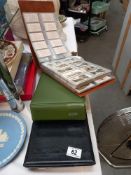 3 cigarette card folders with 10 sets in each