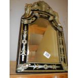 A bevel edged Gypsy mirror, COLLECT ONLY.