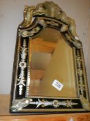 A bevel edged Gypsy mirror, COLLECT ONLY.
