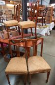 A set of four mahogany dining chairs, COLLECT ONLY.