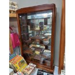 A Chinese mahogany mirror back display cabinet COLLECT ONLY