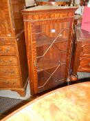 A mahogany astragal glazed corner cabinet, COLLECT ONLY.