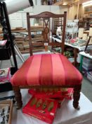 A mahogany inlaid bedroom chair, COLLECT ONLY.