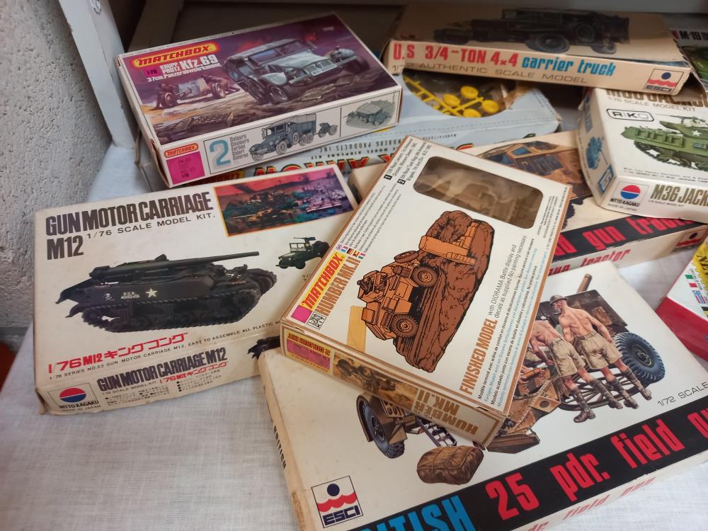 A quantity of military model kits including Matchbox, Airfix & Esci etc. (unchecked) - Image 2 of 3