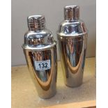 2 stainless steel cocktail shakers