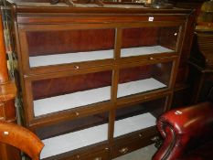 A mahogany glazed book case,. COLLECT ONLY.