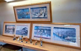 3 Framed and glazed Japanese pictures COLLECT ONLY