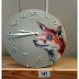 A Wrendale design (Lincolnshire) fox clock