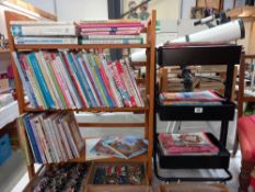 A quantity of craft books, magazines and storage trolley COLLECT ONLY