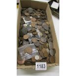 A mixed lot of old copper and other coins.