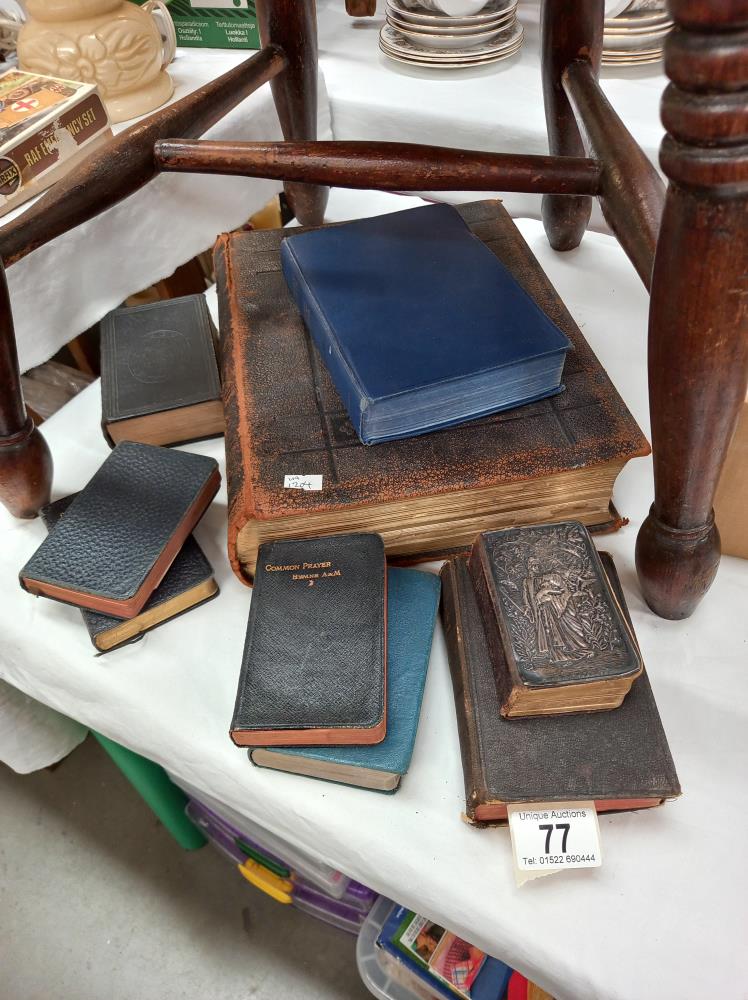 A family bible and others plus a prayer book