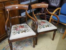 A pair of mahogany elbow chairs, COLLECT ONLY