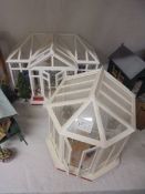 Two doll house conservatories with contents. COLLECT ONLY.