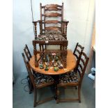 A set of 6 oak ladder back country dining chairs COLLECT ONLY.