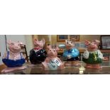 A set of 5 NatWest Wade pigs