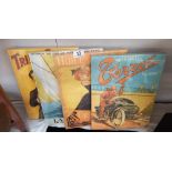 4 vintage style French advertising poster prints on canvas approximately A4 size