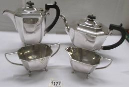 A superb quality four piece silver plate tea set by H S & Co., Sheffield.