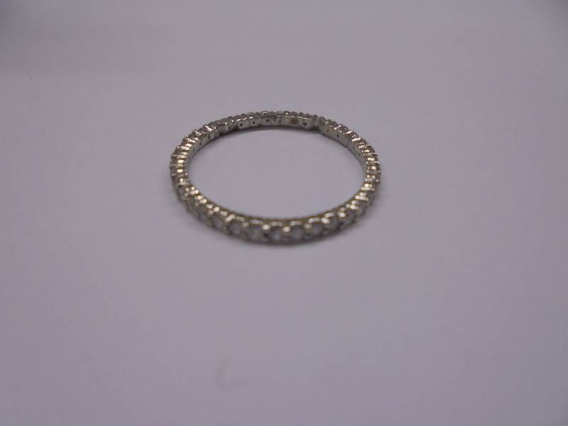 A half carat white gold full eternity ring set brilliant diamonds, size N, 1.4 grams. - Image 2 of 2