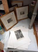 A quantity of gilt framed Lincoln engravings and other Lincoln map, prints etc