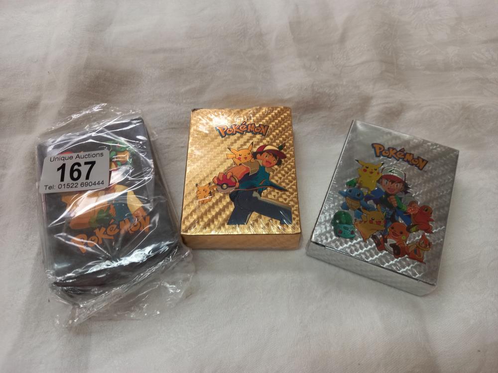 3 sealed Pokemon card sets (gold/silver/black)