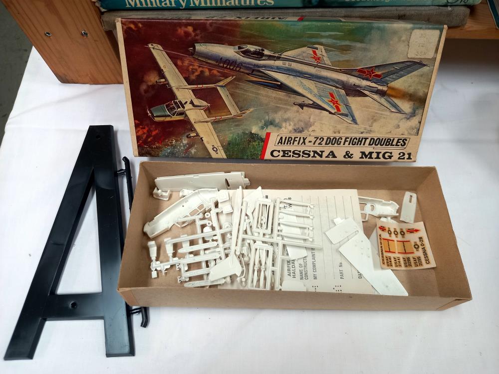 A qty of vintage airfix etc model kits. HMS Manxman & Kumano incomplete Ark Royal started - Image 5 of 7