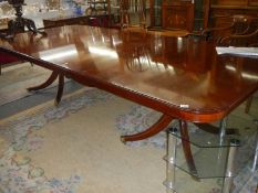 A large mahogany extending dining/conference table, COLLECT ONLY.