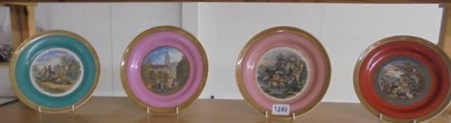 Four Victorian Pratt ware plates.