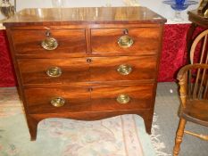 A nice small Victorian mahogany two over three chest of drawers. COLLECT ONLY.