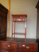 A mahogany three drawer side table, COLLECT ONLY.