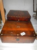 A 19th century ornate inlaid box and one other.