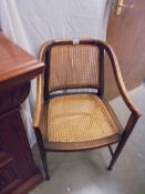 A beech chair with cane seat and back, COLLECT ONLY.