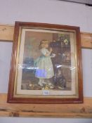 A 19th century framed Pears Print 'Kitty's Disgrace' (young girl with cats), COLLECT ONLY.