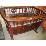 An early Victorian carved rocking cradle. COLLECT ONLY.