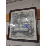 A framed and glazed 'Windsor castle' picture featuring King George VII and Queen Alexandra,