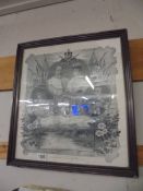 A framed and glazed 'Windsor castle' picture featuring King George VII and Queen Alexandra,