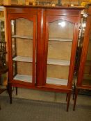 An Edwardian mahogany inlaid display cabinet, COLLECT ONLY.