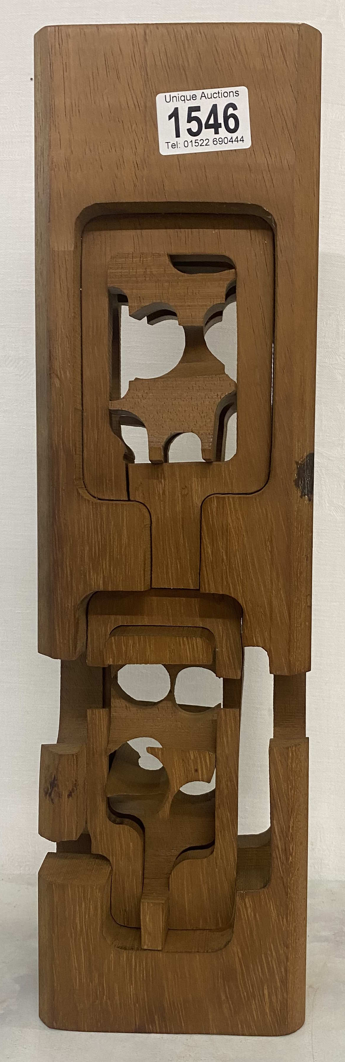 An abstract wooden sculpture attributed to Brian Willsher - Image 2 of 14