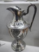 A Victorian silver plate chocolate pot.