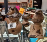 4 Poole pottery birds