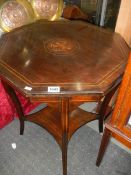 A mahogany inlaid occasional table, COLLECT ONLY.