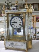 A good quality french pillar clock, COLLECT ONLY.