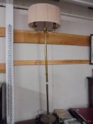 A brass twin light standard lamp, COLLECT ONLY.